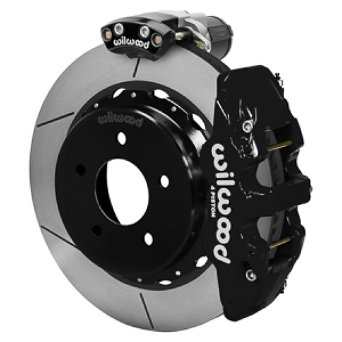 Wilwood 88-98 GM C1500 Aero4 Rear Electronic Parking Brake Kit 14in Rotor 3.25in Offset - Blk - 140-18046 Photo - Primary