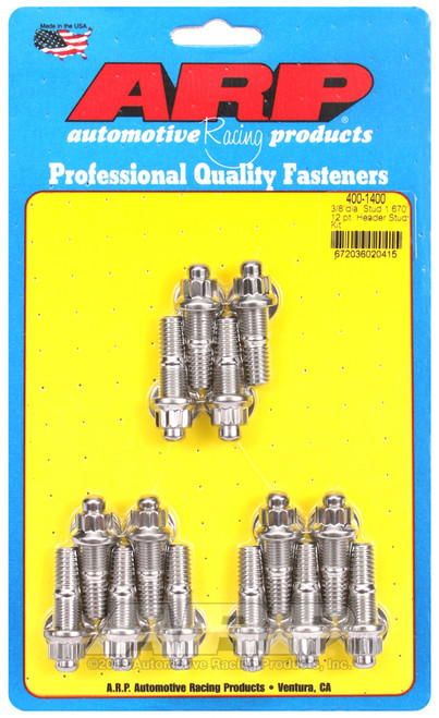 ARP 3/8 x .750 SS 12pt header stud kit - 400-1400 Photo - Primary