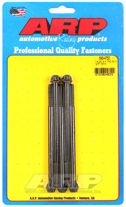 ARP 1/4-20 x 4.750 12pt black oxide bolts - 640-4750 Photo - Primary