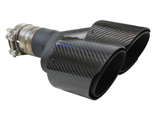 aFe Takeda 2.5in 304 Stainless Steel Clamp-on Exhaust Tip Passenger Side 2.5in Inlet 4inDual-Carbon - 49T25480-C121 Photo - Primary