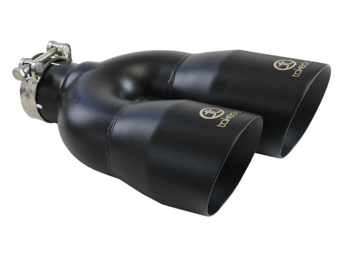 aFe Takeda 2.5in 304 Stainless Steel Clamp-on Exhaust Tip Driver Side 2.5in Inlet 4inDual-Black - 49T25484-B122 Photo - Primary