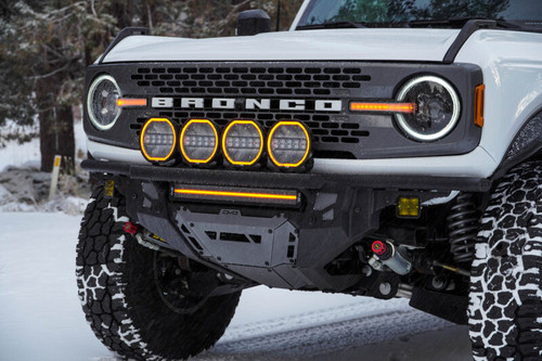 DV8 Offroad 21-25 Ford Bronco Tube Serries Front Bumper - Black Powdercoat - FBBR-08 Photo - out of package