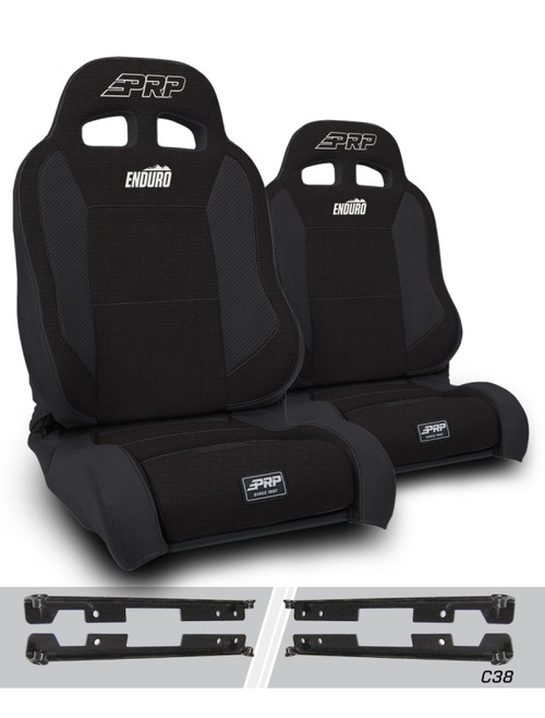 PRP EnduroTrek Reclining Suspension Seats Kit for Jeep Wrangler JK/JKU (Pair) - Black - A89010-C38-50 Photo - Primary