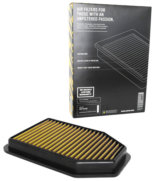 Airaid 07-10 Jeep Wrangler V6 3.8L F/I Direct Fit Replacement Air Filter - Yellow - 855-364 Photo - out of package