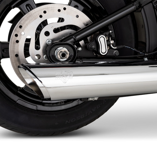 Vance & Hines 2025+ HD Softail Twin Slash 4in Round Chrome Slip-On Exhaust - 16750 Photo - Primary