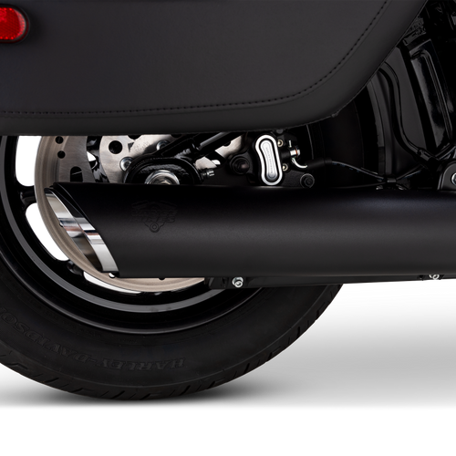 Vance & Hines 2025+ HD Softail Twin Slash 4in Round Black Slip-On Exhaust - 46750 Photo - Primary