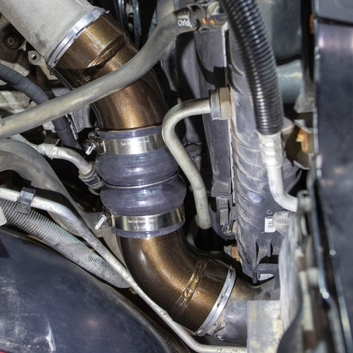 Wehrli 06-10 Chevrolet 6.6L LBZ/LMM Duramax Passenger Side 3.5in Intercooler Pipe - Flat Black - WCF100367-FB User 3