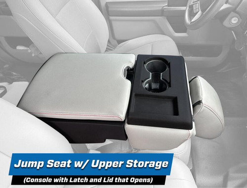 PRP 2015+ Ford F150 / 2017+ Super Duty Center Jump Seat Cover w/ Std. Console - Red - B095-01 Photo - Close Up