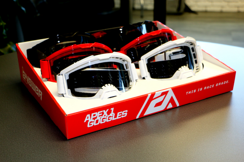 Answer Apex 1 Goggle Assortment with Display - 2 each of Black, White, Red - 475087 User 1