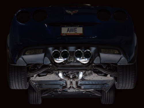 AWE Tuning C6 Chevrolet Corvette Z06/ZR1 Touring Edition Axle-Back Exhaust w/ Chrome Silver Tips - 3015-42606 Photo - Mounted