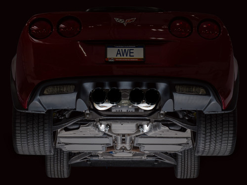 AWE Tuning 05-07 C6 Chevrolet Corvette 6.0L Touring Edition Axle-Back Exhaust w/ Diamond Black Tips - 3015-43660 Photo - Mounted