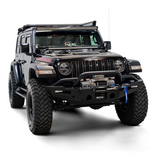 Westin 20-25 Jeep Gladiator / 18-25 Wrangler JL XTS Front Bumper - Tex. Blk - 59-711195 Photo - lifestyle view