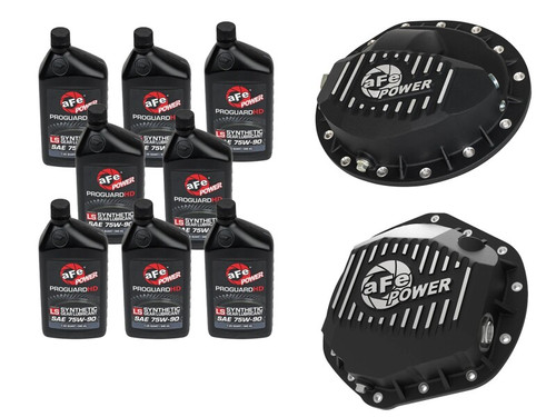 aFe Power Front/Rear Diff Cover Kit w/ Oil 03-13 Dodge L6 Trucks (AAM 9.25-14 & AAM 11.5-14) - 46-7700AB Photo - Primary