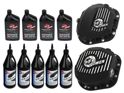 aFe Power Front/Rear Diff Cover Kit w/ Oil 99-16 Ford F-250/F-350 V8 (Dana 60/Super 60 & Sterling) - 46-7703AB Photo - Primary