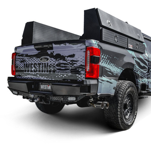 Westin 23-25 Ford F-250/350/450/550/600 HDX Bandit Rear Bumper - Black - 58-341205 Photo - Mounted