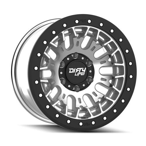 Dirty Life DT-3 17X9 6x139.7 -12 Offset - Machined Finish w/ Simulated Beadlock - 9317-7983M Photo - Primary