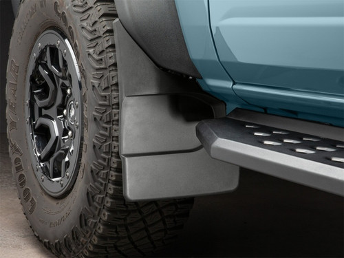WeatherTech 21-25 Ford Bronco Front No Drill Mudflaps - Black - 110185 Photo - Mounted