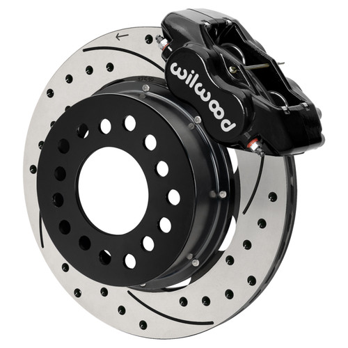 Wilwood Ford Mustang II Forged Dynalite Front Brake Kit w/ 11.38in Drilled & Slotted Rotor - Black - 140-18364-D Photo - Primary