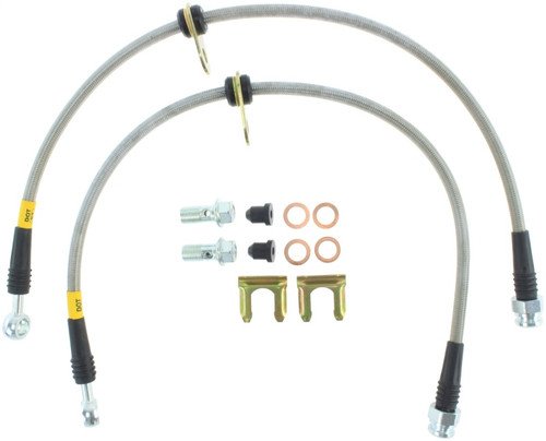 StopTech 05-07 LGT/LGT Spec B Stainless Steel Front Brake Lines - 950.47005 Photo - Unmounted