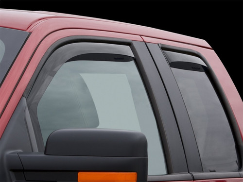 WeatherTech 04-08 Ford F150 Super Cab Front & Rear Side Window Deflectors - Dark Smoke - 82697IM Photo - Mounted