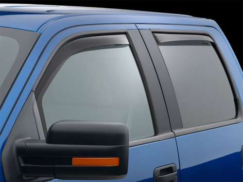 WeatherTech 04-08 Ford F150 Super Cab Front & Rear Side Window Deflectors - Dark Smoke - 82697IM Photo - Mounted