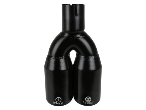 aFe Takeda 304 Stainless Steel Clamp-on Exhaust Tip Black 2-1/2ininlet x 3-1/2in Outlet X 12in L - 49T25374-B121 Photo - Unmounted
