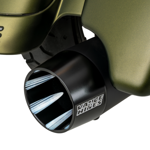 Vance & Hines HD M8 Touring Blackbird 450 Slip-on Exhaust - Wrinkle Black - 46793 Photo - Close Up