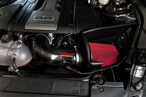 Corsa 2018-2023 Ford Mustang GT 5.0L V8 Carbon Fiber Air Intake with DryTech 3D Filter - 44006D Photo - Mounted