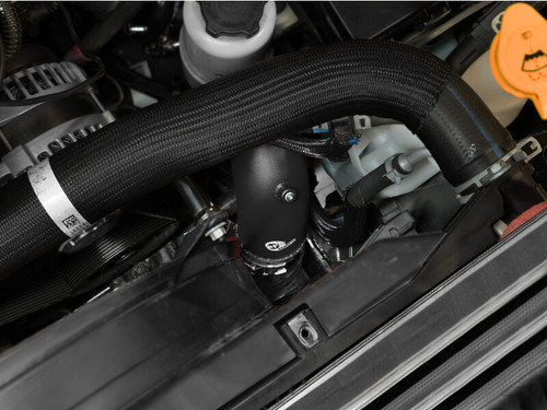 aFe BladeRunner 3in & 3-1/2in AL Hot and Cold Charge Pipe Kit Black RAM Diesel Trucks 25-26 L6-6.7L - 46-20814-B Photo - Mounted
