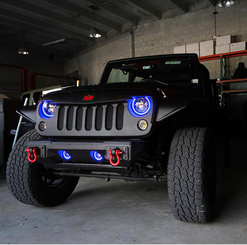 Oracle 07-17 Jeep Wrangler LED Fog Light Halo Kit - Blue - 1177-002 Photo - lifestyle view