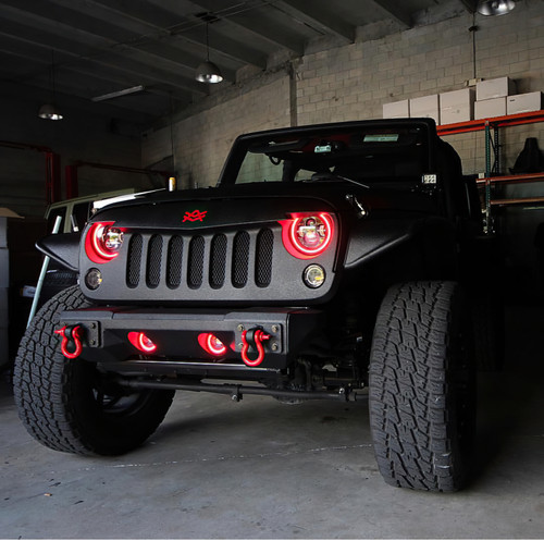 Oracle 07-17 Jeep Wrangler LED Fog Light Halo Kit - Red - 1177-003 Photo - lifestyle view