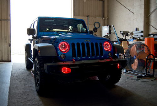 Oracle 07-17 Jeep Wrangler LED Fog Light Halo Kit - Red - 1177-003 Photo - lifestyle view