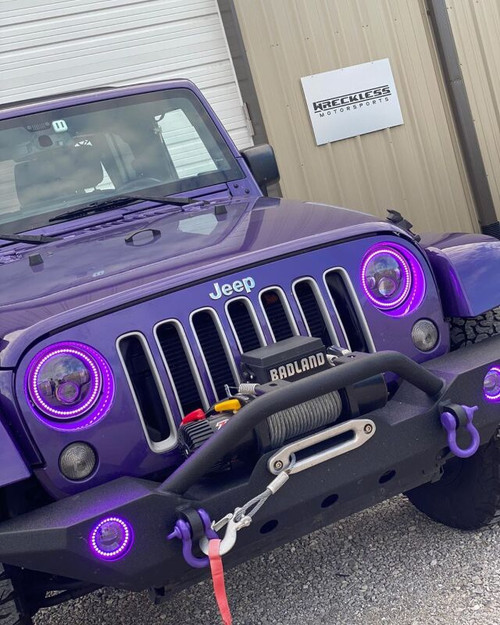 Oracle 07-17 Jeep Wrangler LED Fog Light Halo Kit - UV/Purple - 1177-007 Photo - lifestyle view