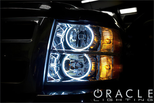 Oracle 07-13 Chevrolet Silverado LED Round Style Headlight Halo Kit - Red - 2639-003 Photo - lifestyle view