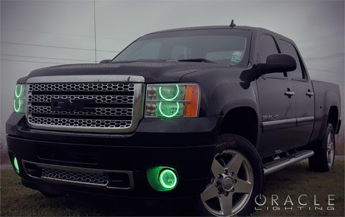 Oracle 08-13 GMC Sierra LED Round Ring Headlight Halo Kit - UV/Purple - 2653-007 Photo - lifestyle view