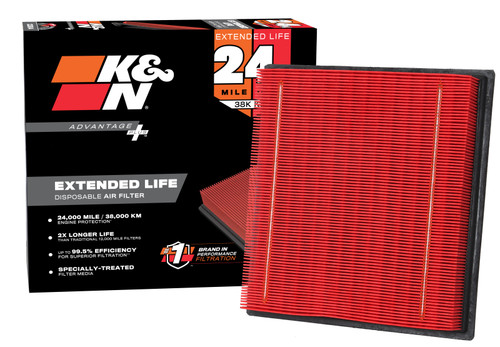 K&N Advantage Plus Air Filter 24K Miles Ford F150/F250/F350 09-24 Exped 07-24 Lin Nav 07-24 - KNX-2385 Photo - out of package