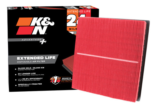 K&N Advantage Plus Air Filter 24K Miles Jeep Grd Cherokee/Dodge Durango V6-3.6/V8-5.7L F/I 11-24 - KNX-2457 Photo - out of package