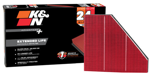 K&N Advantage Plus Air Filter 24K Miles Cadillac Ats V6-3.6L F/I 13-17 - KNX-2496 Photo - out of package