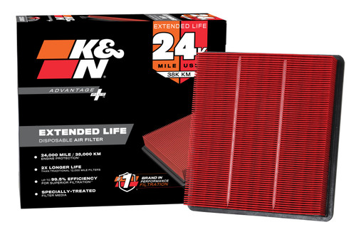 K&N Advantage Plus Air Filter 24K Milles Jeep Wrangler JL V8-6.4L F/I 21-23 - KNX-5127 Photo - out of package