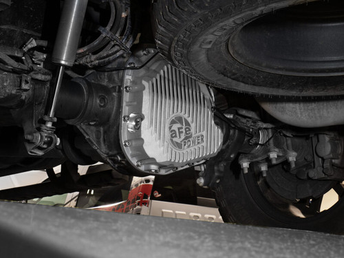 aFe POWER Street Series Rear Diff Cover Raw w/ Machined Fins Ford F-250/350 23-26 (Sterling 11.6) - 46-71490A Photo - Mounted