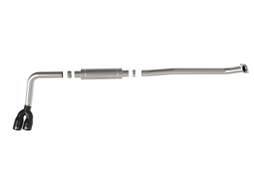 aFe Rebel Series 3in 304 Stainless Middle-Side Exit Exhaust Black Tips Toyota Hilux 15-26 L4-2.4/2.8 - 49-36089-B Photo - Unmounted