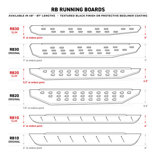 Go Rhino 19-25 RAM 1500 RB30 Slim Running Board Kit w/ Brackets - 69630687ST Photo - Unmounted