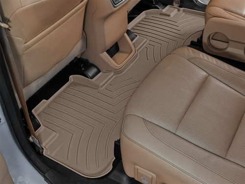 WeatherTech 14-19 Toyota Highlander 2nd Row Rear FloorLiner HP - Tan - 456324IM Photo - Mounted