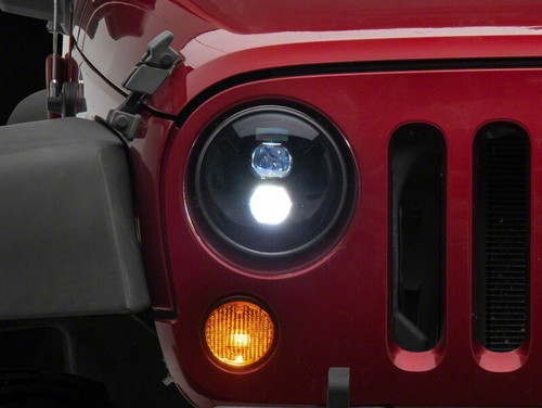 Raxiom 07-18 Jeep Wrangler JK Axial Series DB2 LED Headlights- Black Housing- Clear Lens - J181075 Photo - Primary