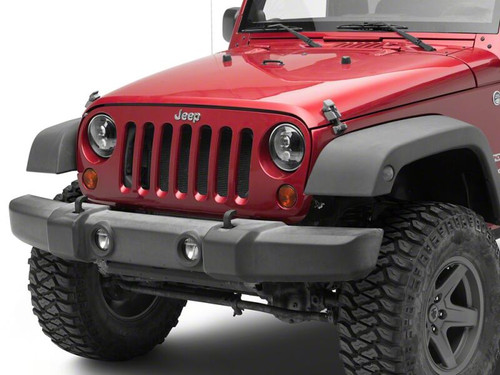 Raxiom 07-18 Jeep Wrangler JK Axial Series DB2 LED Headlights- Black Housing- Clear Lens - J181075 Photo - Close Up