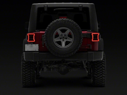 Raxiom 07-18 Jeep Wrangler JK LED Tail Lights- Red Housing- Smoked Lens - J181427 Photo - Close Up