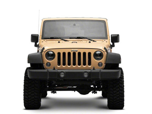 Raxiom 07-18 Jeep Wrangler JK Axial Series Quatro LED Headlights- Black Housing- Clear Lens - J194501 Photo - Close Up