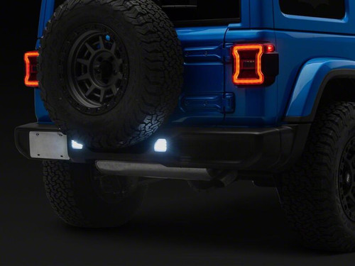 Raxiom 18-26 Jeep Wrangler JL Clear LED Rear Bumper Reflector Lights- White LED - J238247 Photo - Close Up