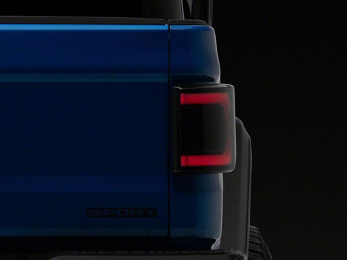 Raxiom 20-26 Jeep Gladiator JT Low Profile LED Tail Lights- Black Housing- Smoked Lens - JG27784 Photo - Close Up