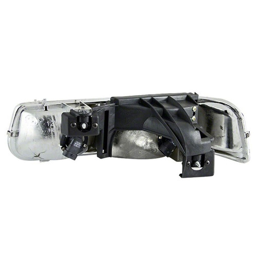 Raxiom 99-02 Chevrolet Silverado 1500 Axial Series Euro Headlights- Black Housing- Clear Lens - S112707 Photo - Close Up